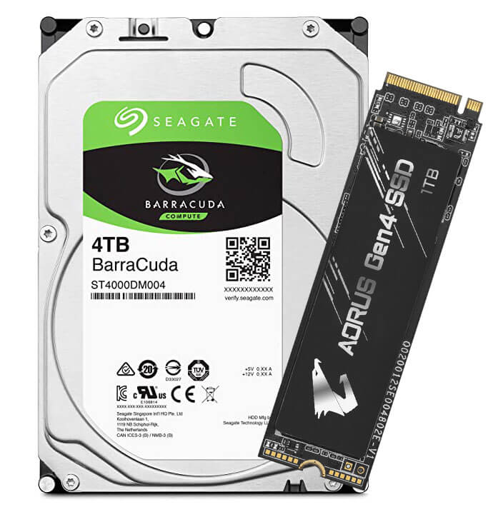 4TB SEAGATE + 1To SSD GIGABYTE
